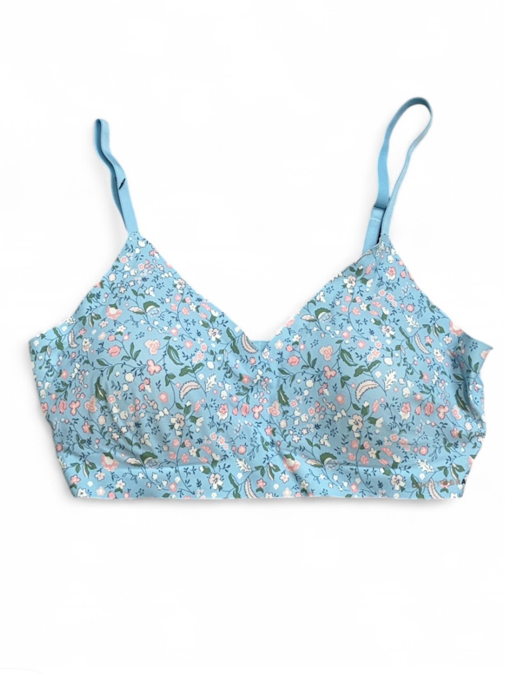 Lucky Brand Light Blue Floral Wireless Padded Bralette